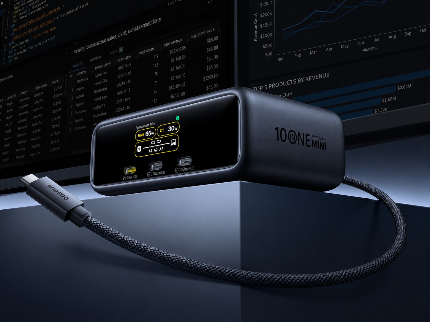 داک ۱۰در۱ Baseus Spacemate RD1 با دو خروجی 4K و شارژ ۱۰۰ وات معرفی شد