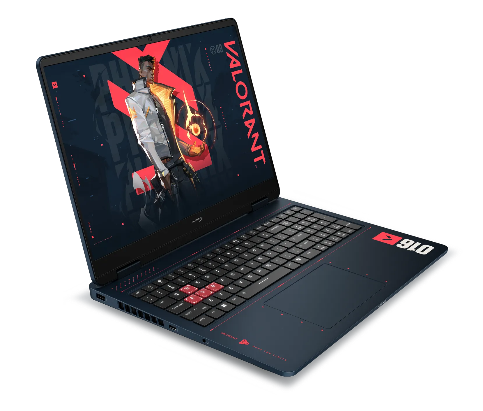 تصویر تبلیغاتی خانواده HP HyperX OMEN 16 نسخهٔ Valorant با نمایشگر FHD؛ کانفیگ بررسی‌شده در این مطلب پنل ۲۵۶۰×۱۶۰۰ دارد و این عکس، عکس نمونهٔ آزمایش‌شده نیست.